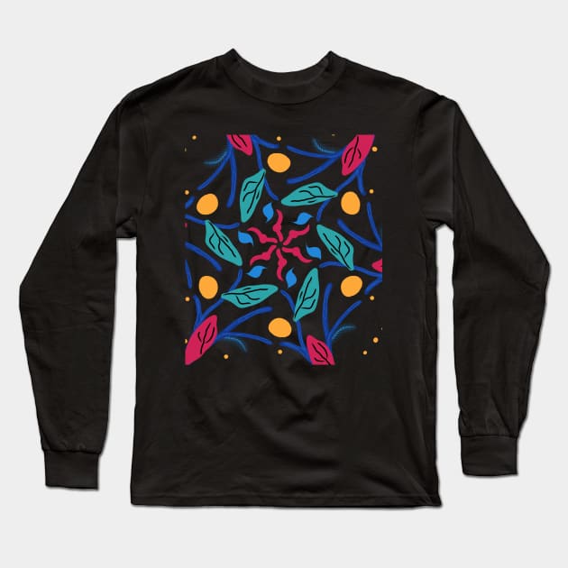 Flowers Pattern Long Sleeve T-Shirt by Fadmel